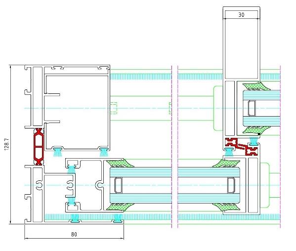Sección constructiva y marco AE9083 HO — Inalsa