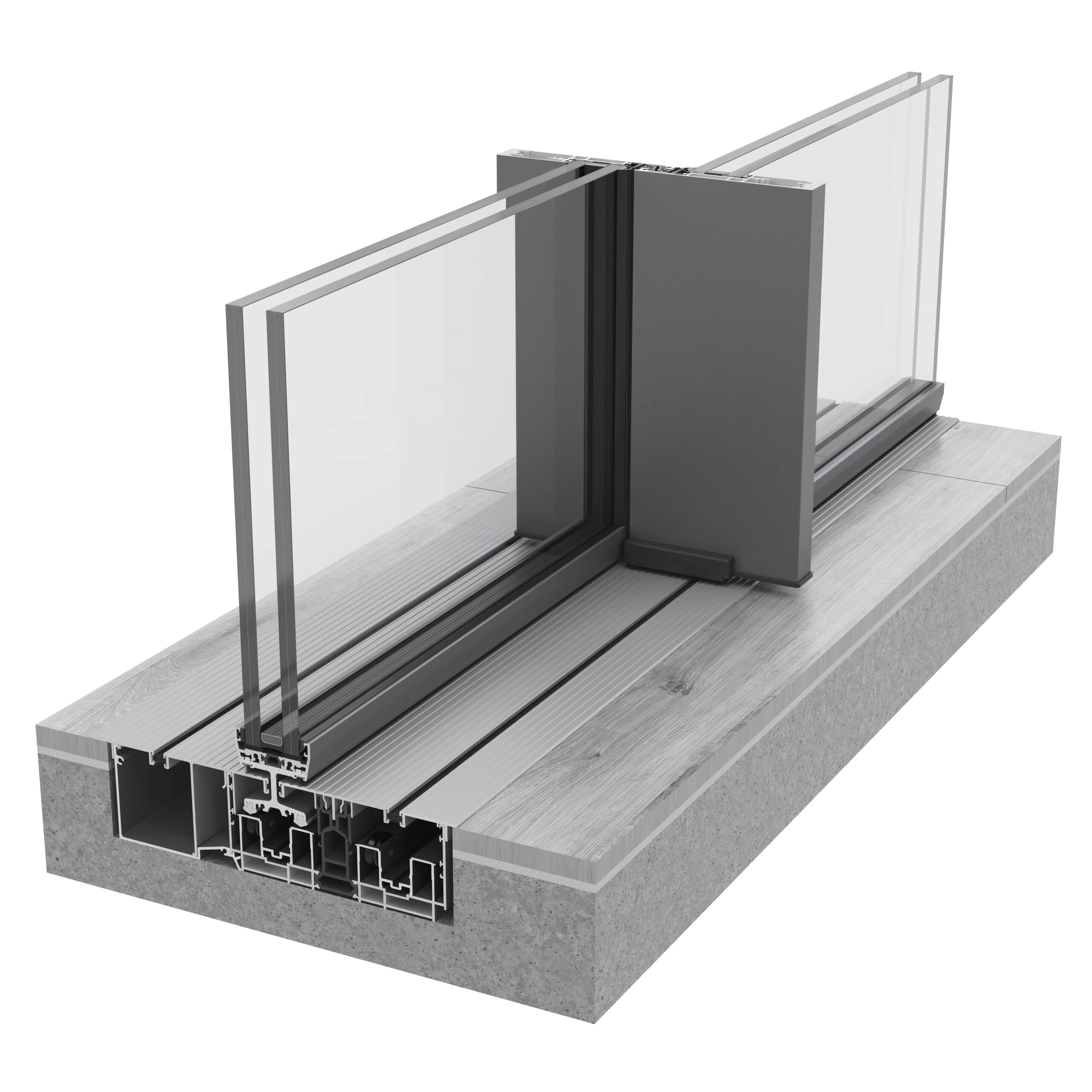 Suelo continuo de aluminio y rodamientos en marco — Exlabesa