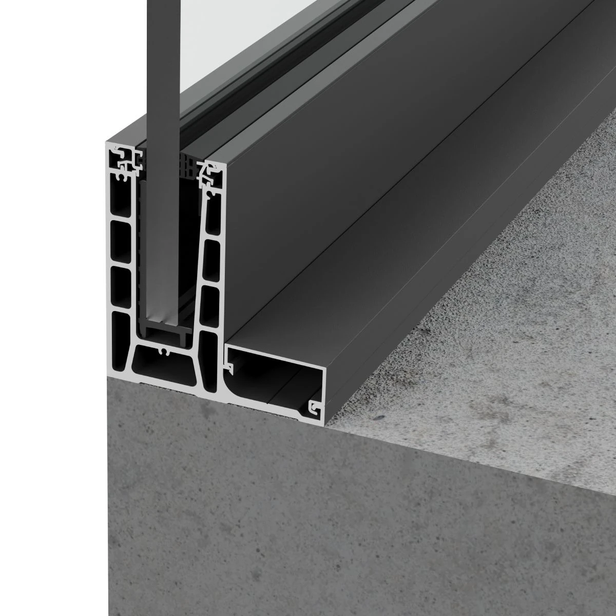 Glass Rail PRO: perfil sobre forjado — Exlabesa
